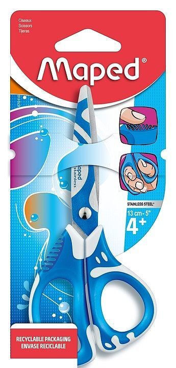 Nożyczki maped zenoa fit szkolne asymetryczne niebieski 13 cm blister 670190