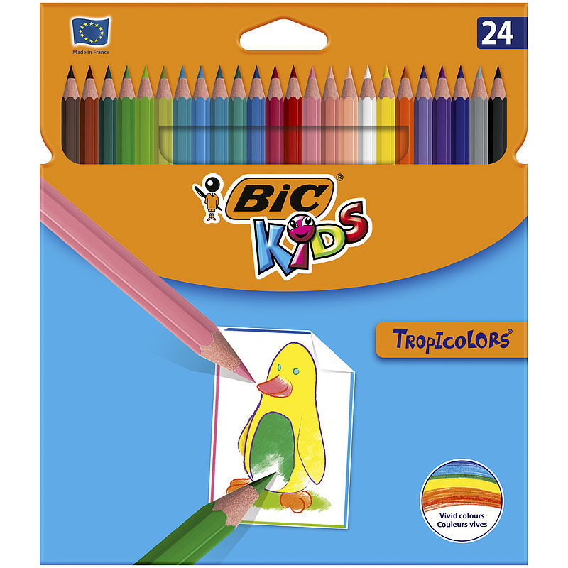 Kredki bic kids tropicolors ołówkowe pudełko 24 kolory