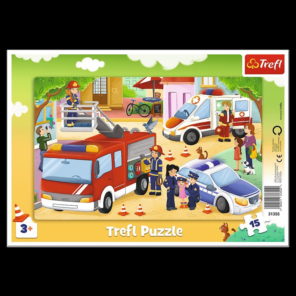 Puzzle 15 ramkowe Pojazdy interwencyjne 31355