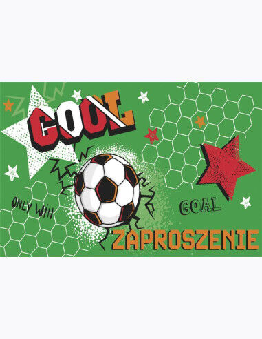 Zaproszenie Z 160x95 zest. 62136 Dziecięce - Chłopiec, Piłki, Urodziny, Zielone