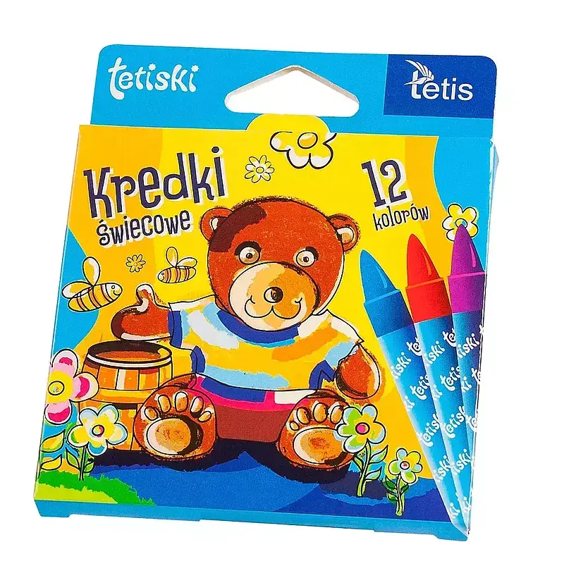 Kredki tetiski świecowe 12 kolorów paczka 12 sztuk