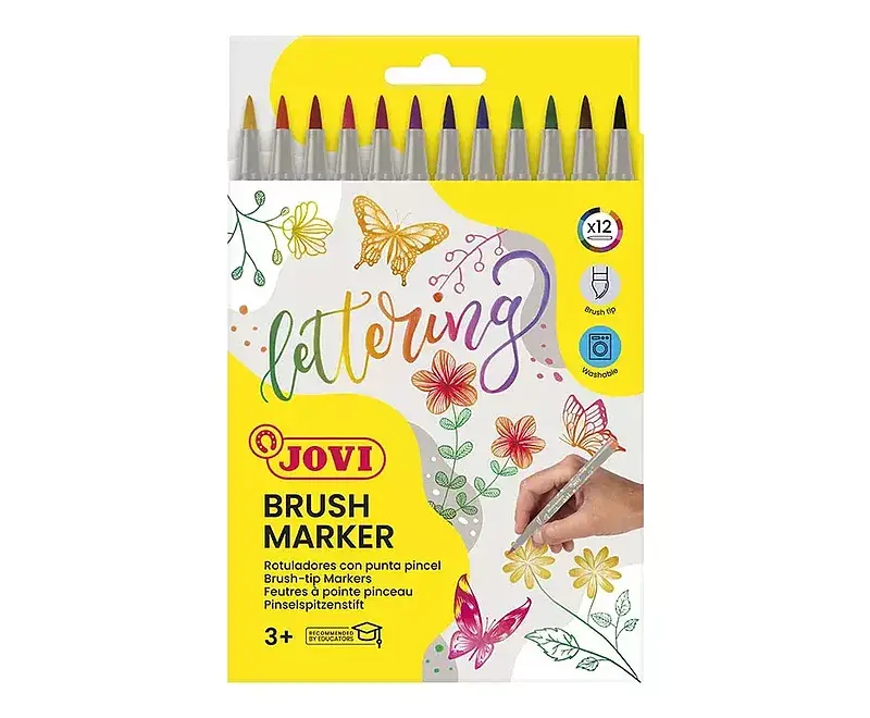 Flamastry brush z pędzelkowatą końcówką 12 kolorów