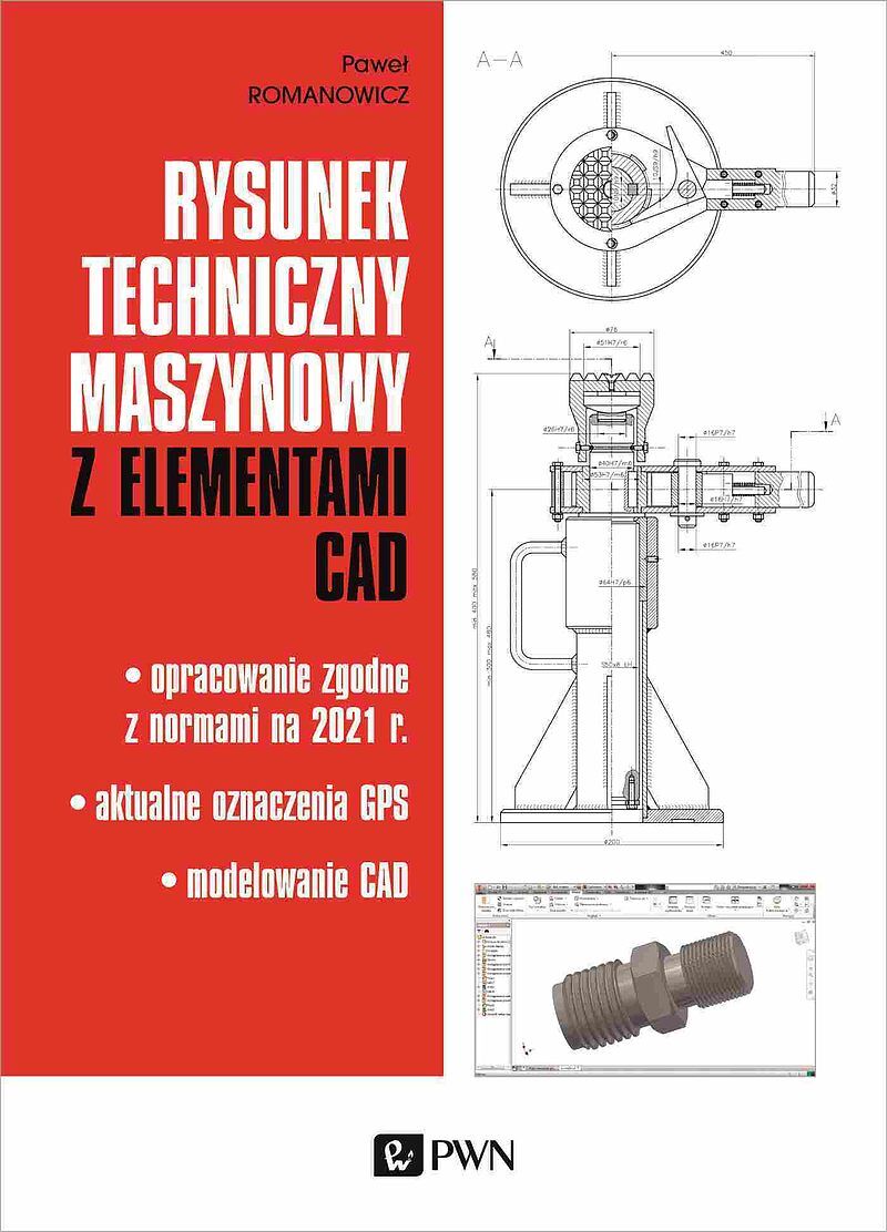 Rysunek techniczny maszynowy z elementami CAD