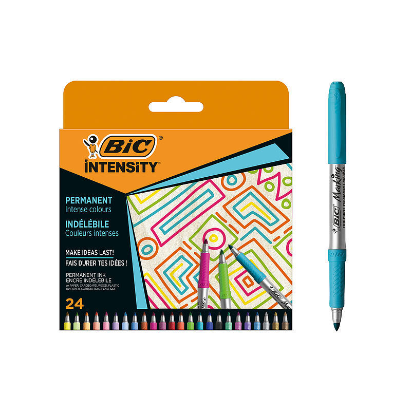Markery bic intensity permanent intense+pastel+metallic 24 kolory