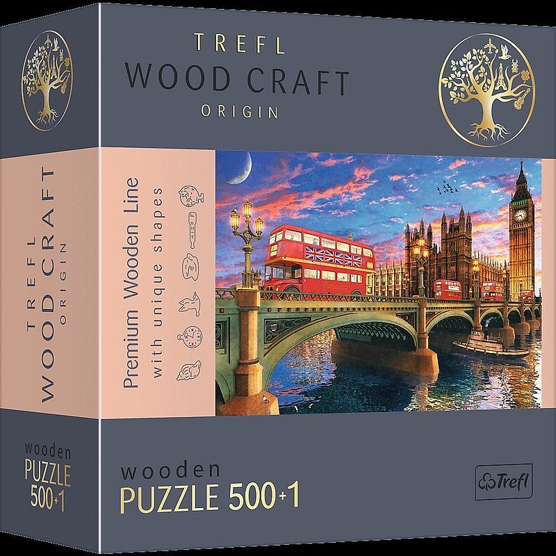 Puzzle 500+1 drewniane pałac westminsterski, big ben, londyn 20155