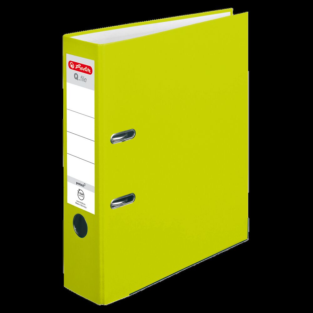 Segregator A4 Herlitz Q.File PP 8cm neon zielony