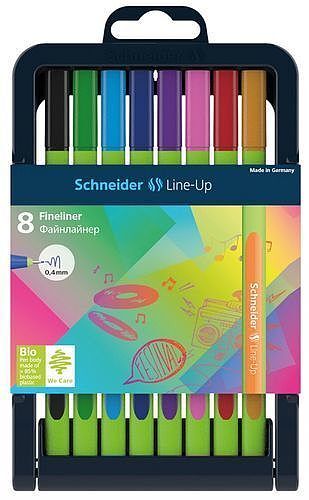 Cienkopisy schneider 8 kolorów line-up