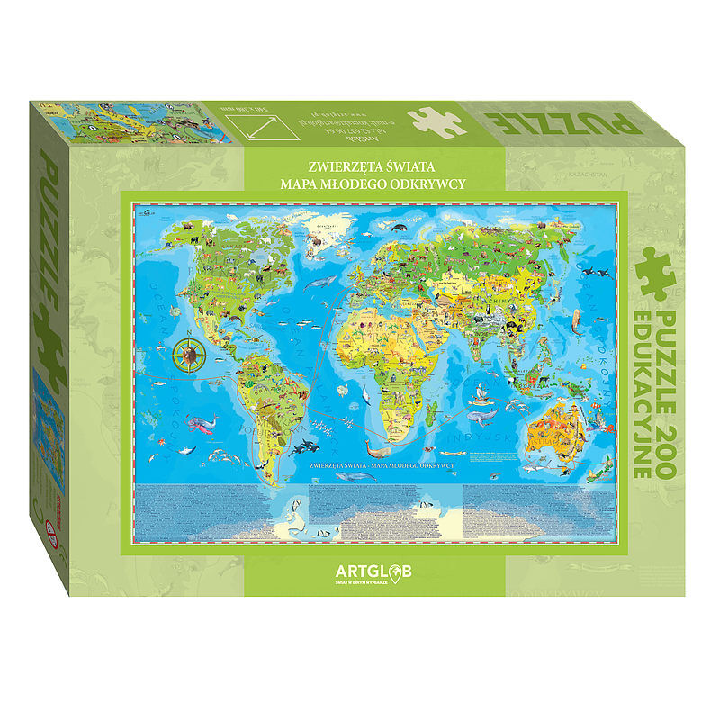 Puzzle 200 zwierzęta świata młodego odkrywcy