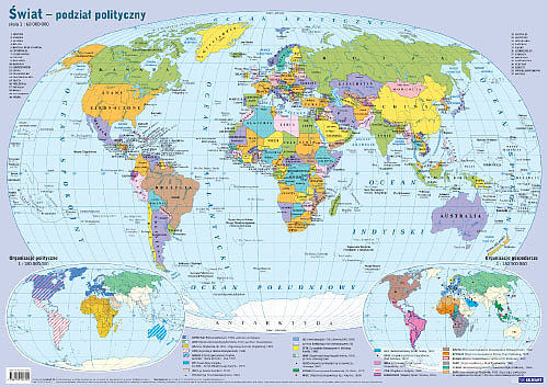 Świat - podział polityczny. Mapa w tubie