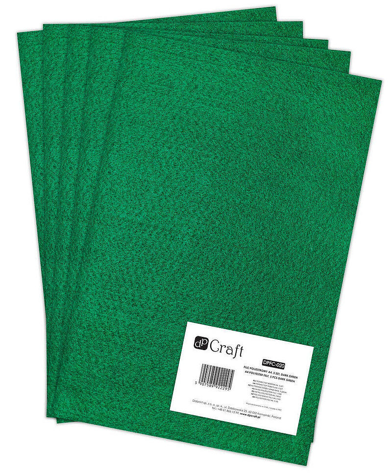 Filc poliestrowy a4 dark green 5 szt