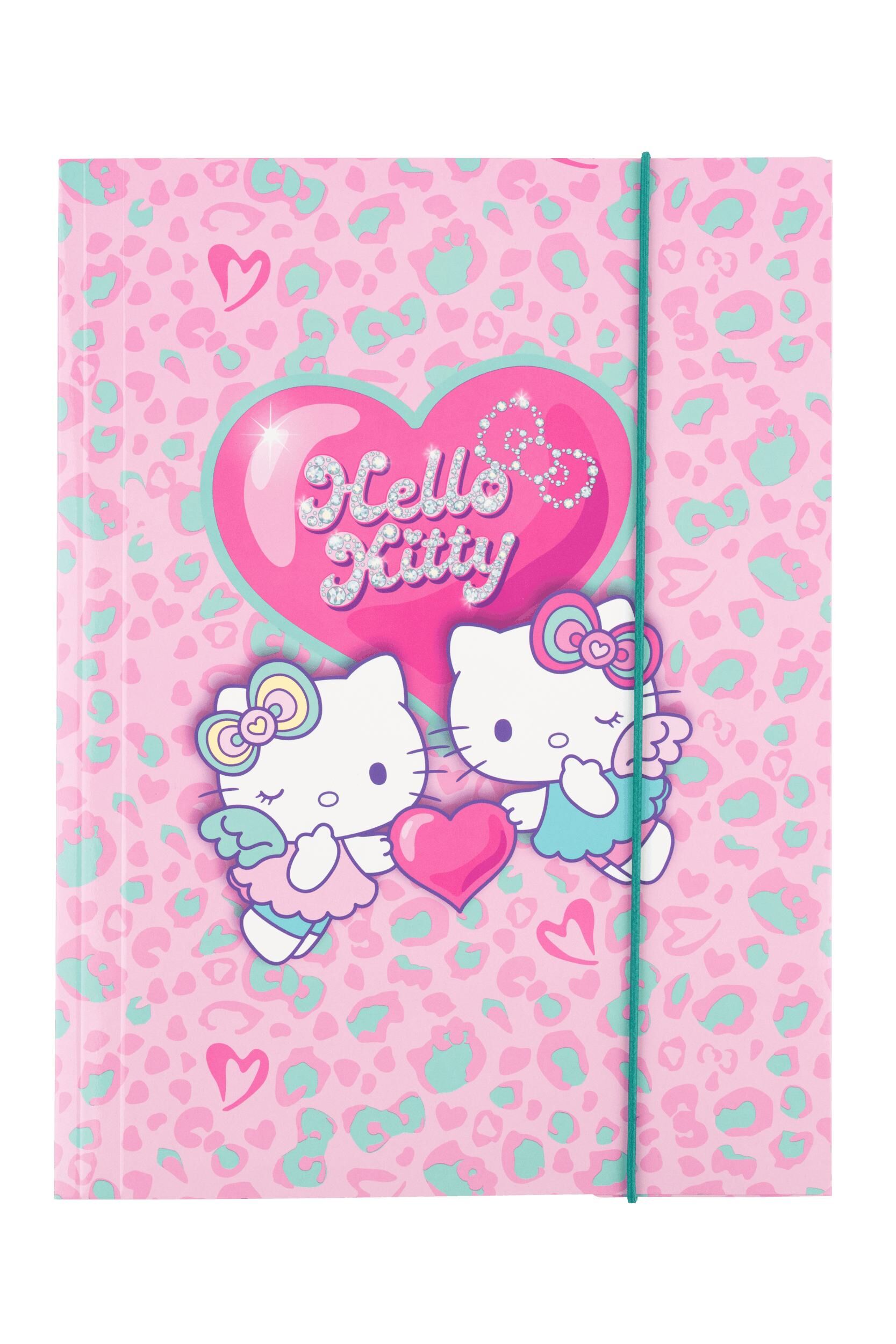 Teczka kartonowa z gumką A4 Hello Kitty pink wzór 3