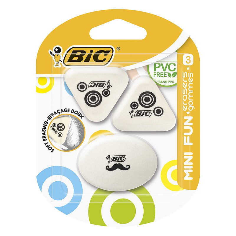 Gumka bic mini fun blister 3szt