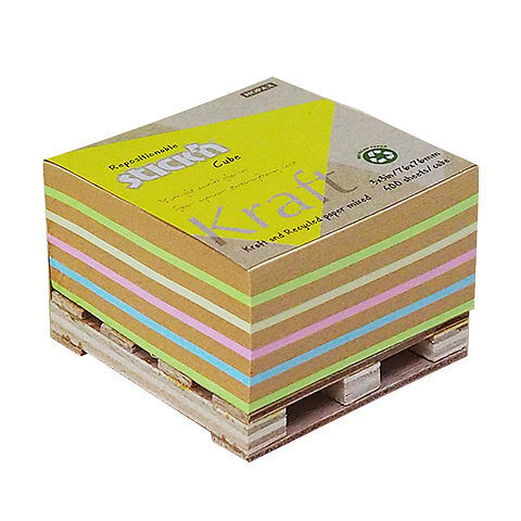 Notes kostka kraft paleta 76x76mm 5 kolorów 400 kartek