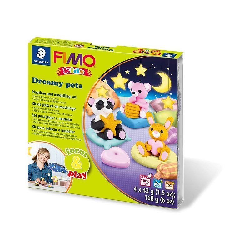 Zestaw fimo kids form&play senne zwierzaki 4x42 g staedtler
