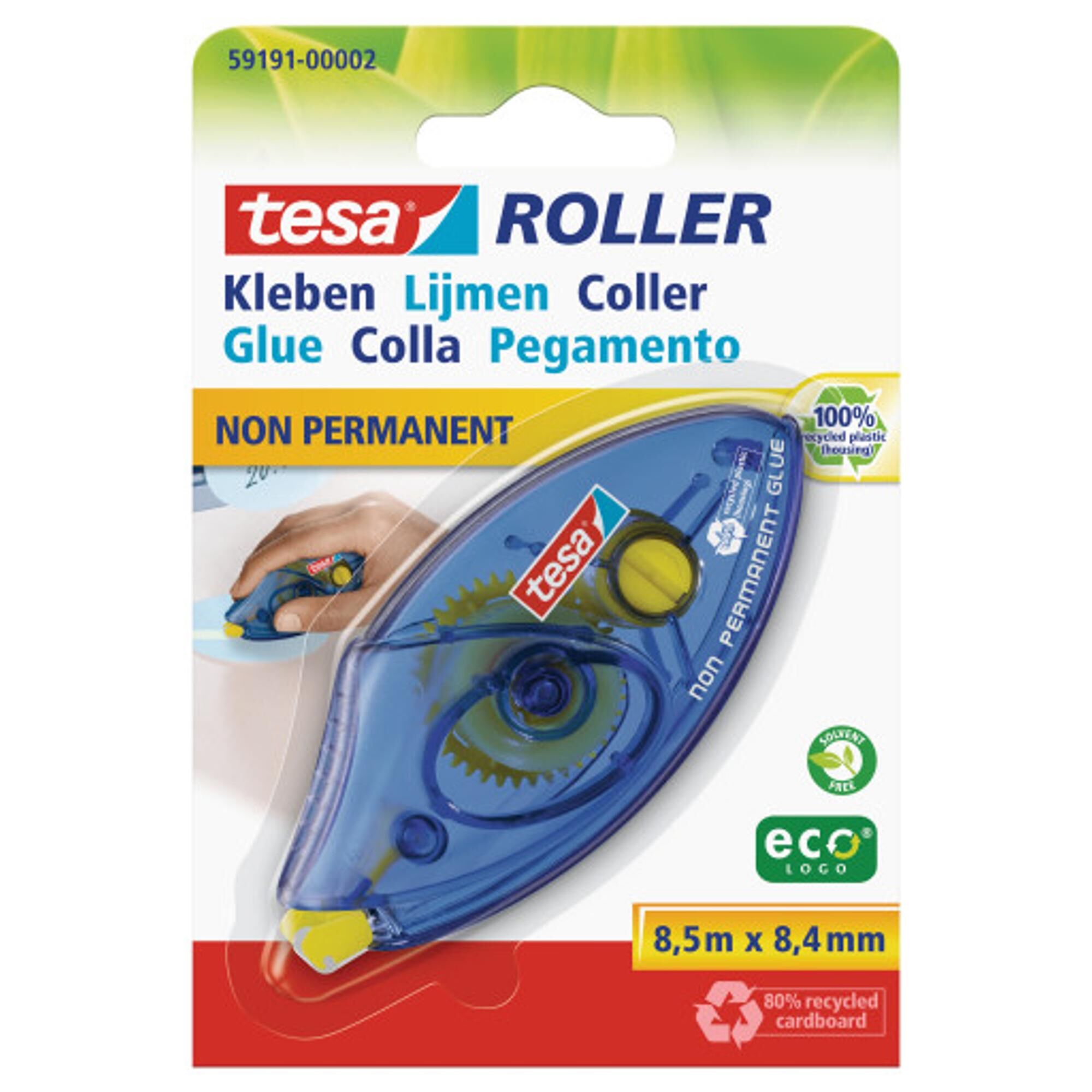 Klej w taśmie Tesa Ecologo non permanent 8,5mx8,4mm