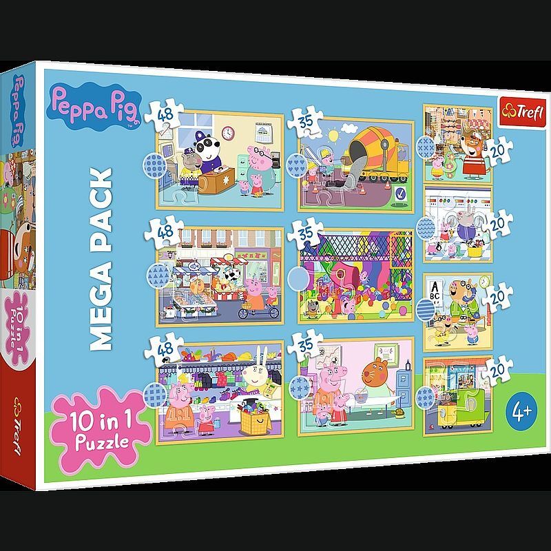 Puzzle 10in1 Poznaj Świnkę Peppę