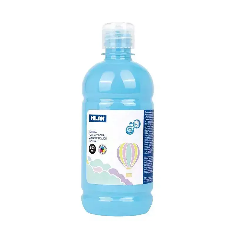 Farba tempera butelka 500 ml pastel jasny niebieski