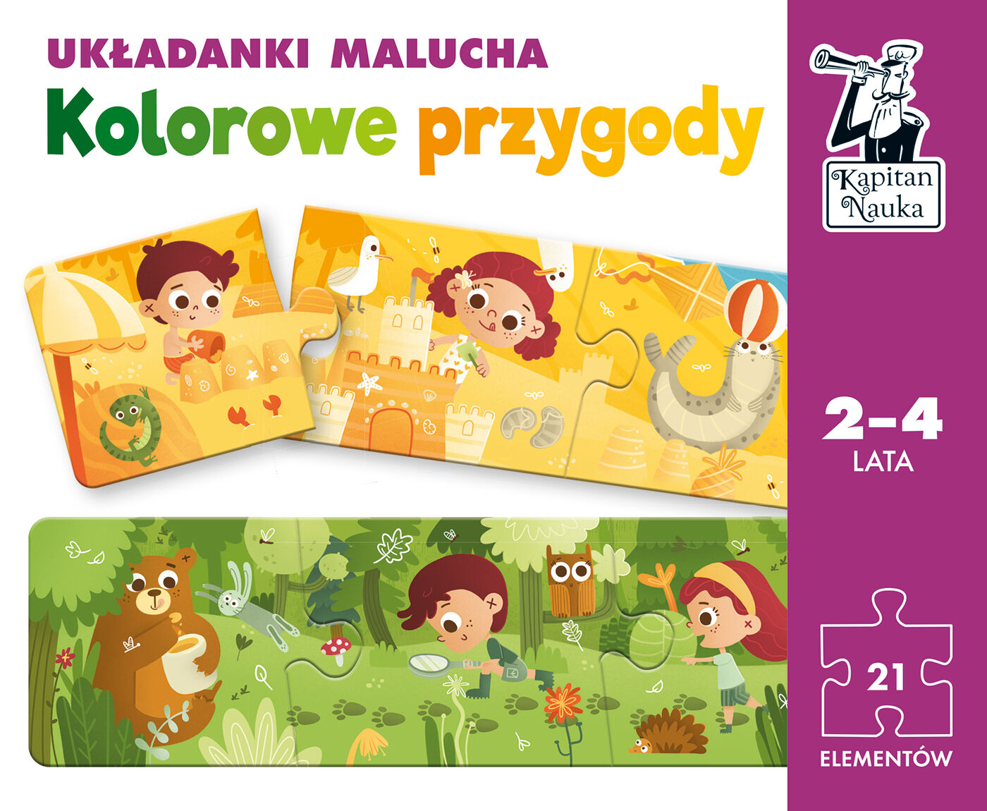 Kolorowe przygody. Układanki malucha. Kapitan Nauka