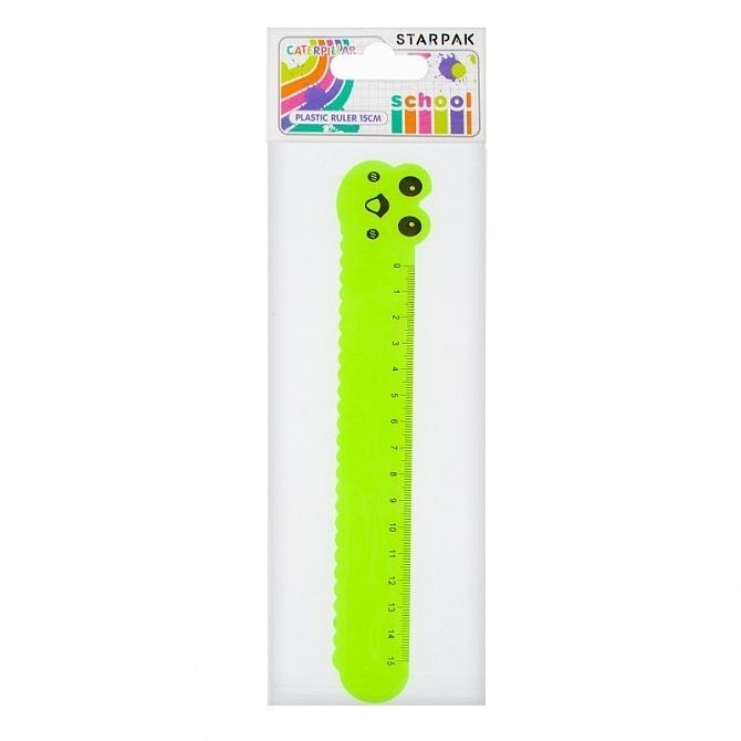 Linijka plastikowa 15cm gąsienica