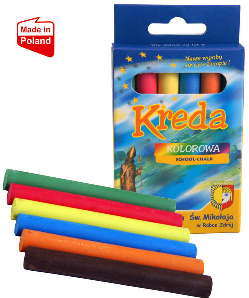 Kreda okrągła kolorowa 6 sztuk