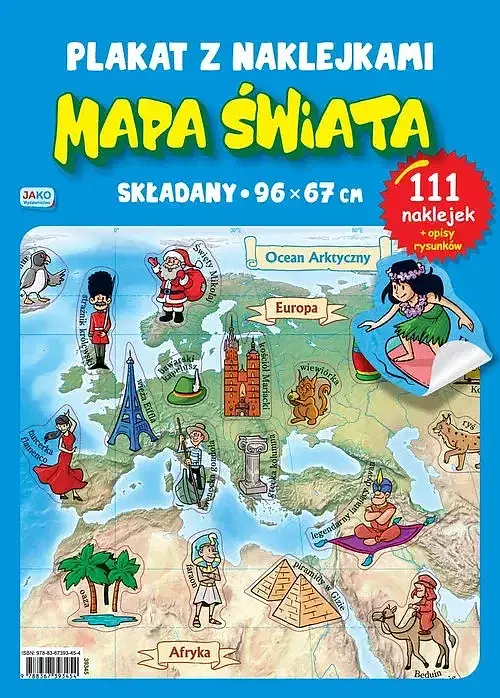 Mapa świata Plakat z naklejkami