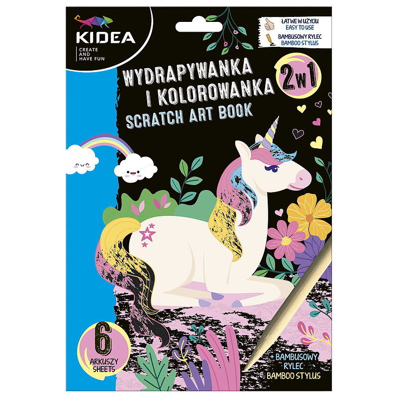 Wydrapywanka i kolorowanka 2w1 kidea jednorożce