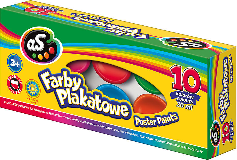 Farby astra as plakatowe 10 kolorów  20 ml