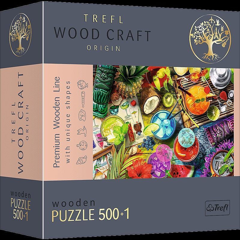 Puzzle 500+1 drewniane kolorowe koktajle 20154