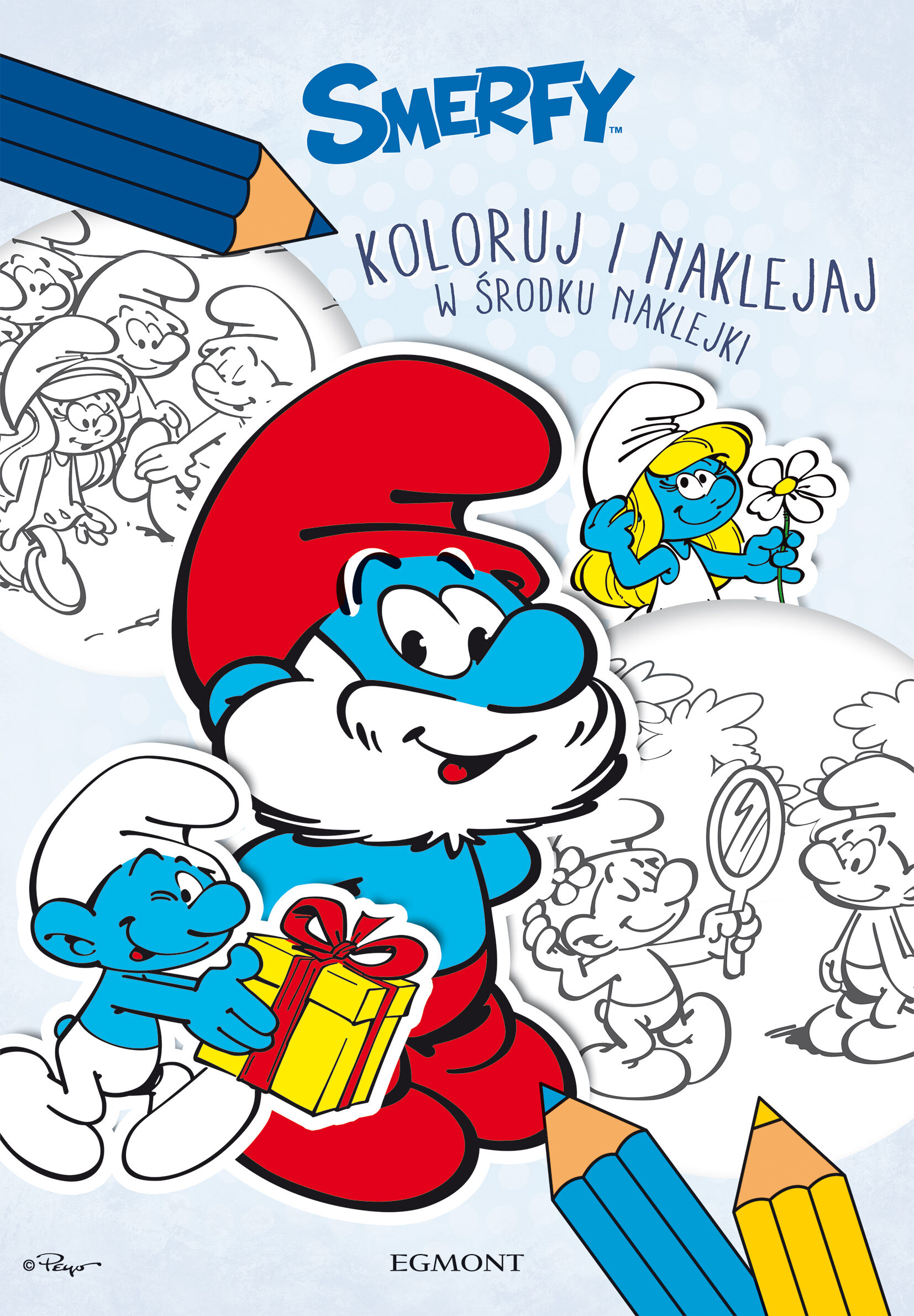 Smerfy. Koloruj i naklejaj