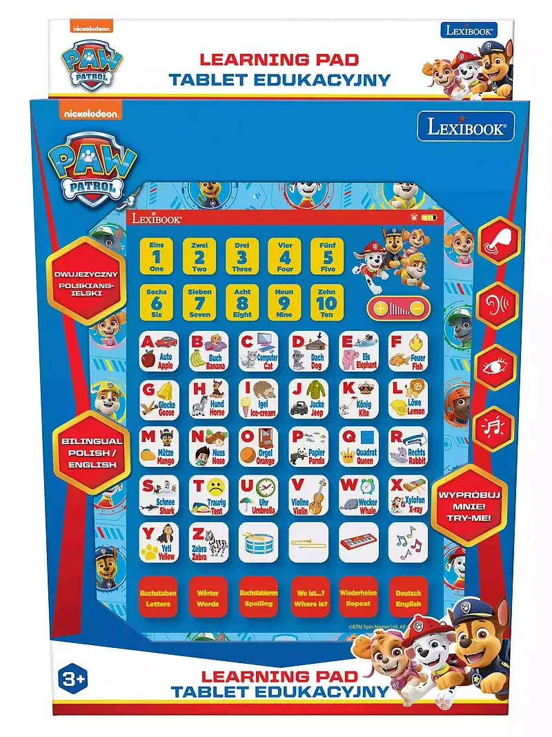 Dwujęzyczny tablet edukacyjny psi patrol jcpad002pai17