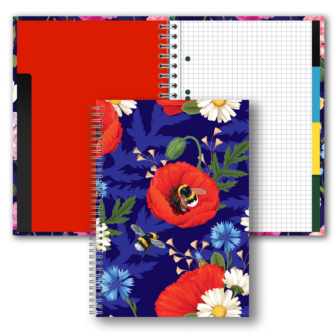 BRULION B5 160k.KRATKA Z PRZEKŁADKAMI T0126 KWIATY POLSKIE MAKI W FIOLECIE FOLIA MAT NIERYSUJĄCA