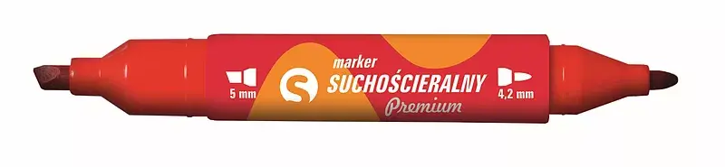 Marker suchościeralny premium czerwony paczka 12 sztuk