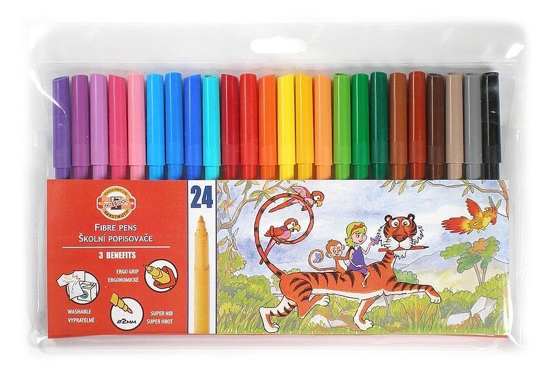 Flamastry koh-i-noor szkolne 771002/bd 24  kolory-w folii