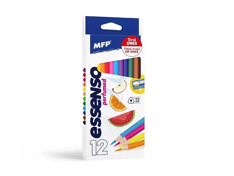 Kredki mfp zapachowe trójkątne z temperówką 12 kolorów 6300624