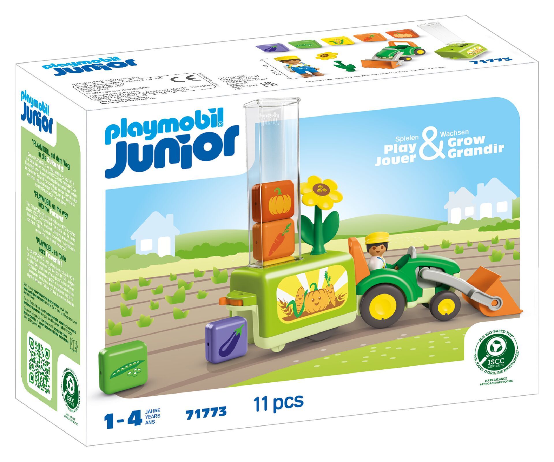 Playmobil JUNIOR: Traktor z siewnikiem 71773