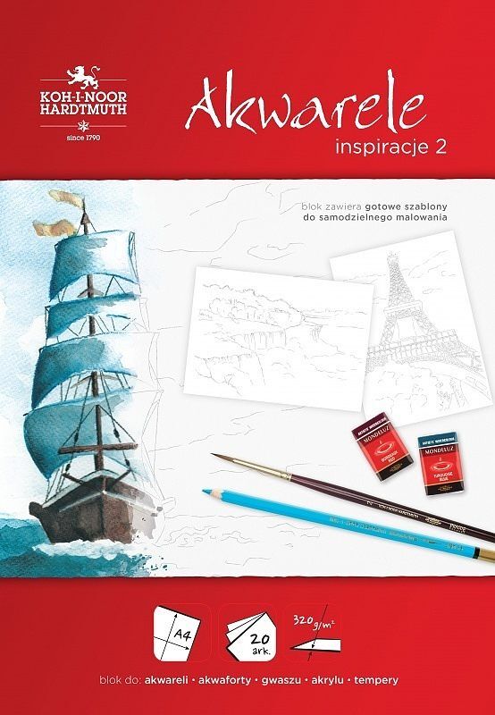 Blok koh-i-noor inspiracje2 akwarele a4 20 arkuszy 320 g