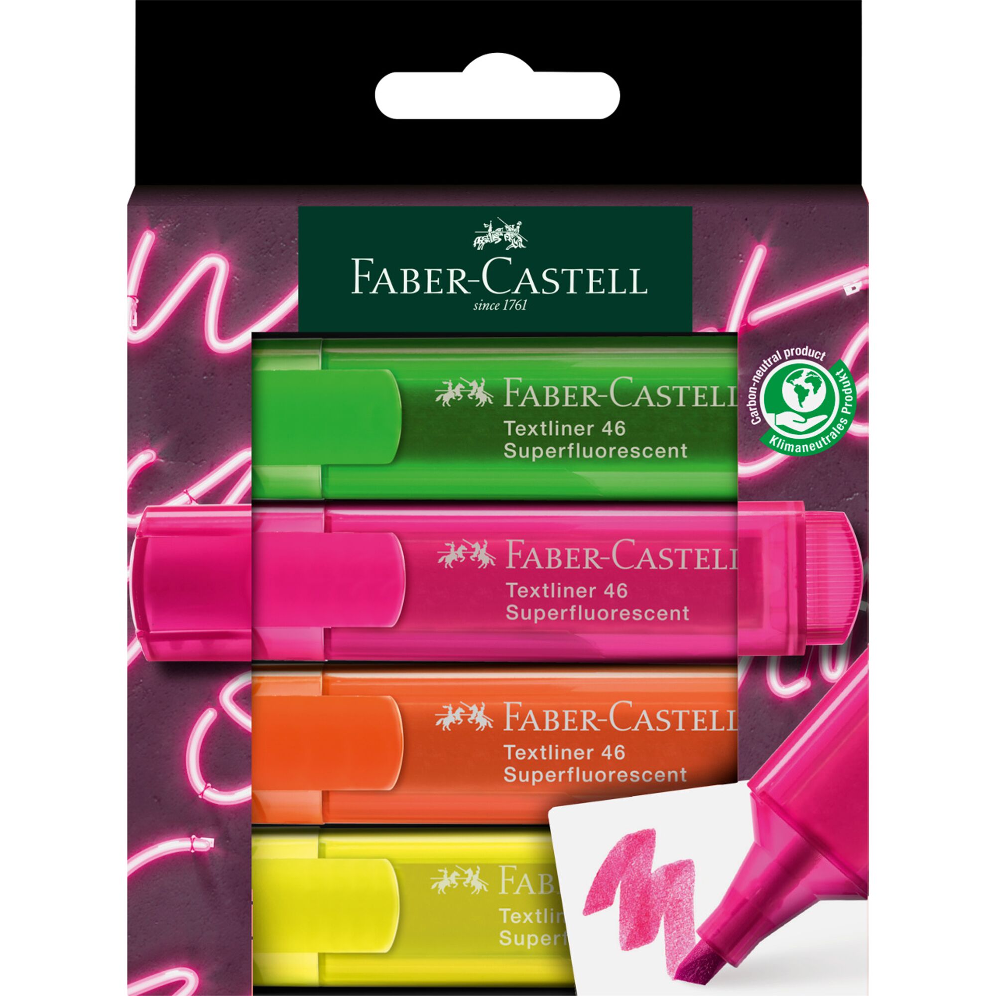 Zakreślacz Faber-Castell Super Neon 4 kolory