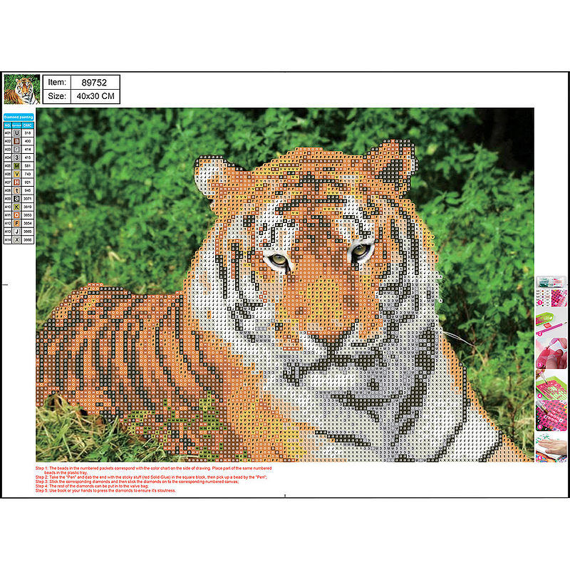 Mozaika diamentowa 5d kit 30x40 cm tiger 89752 centrum