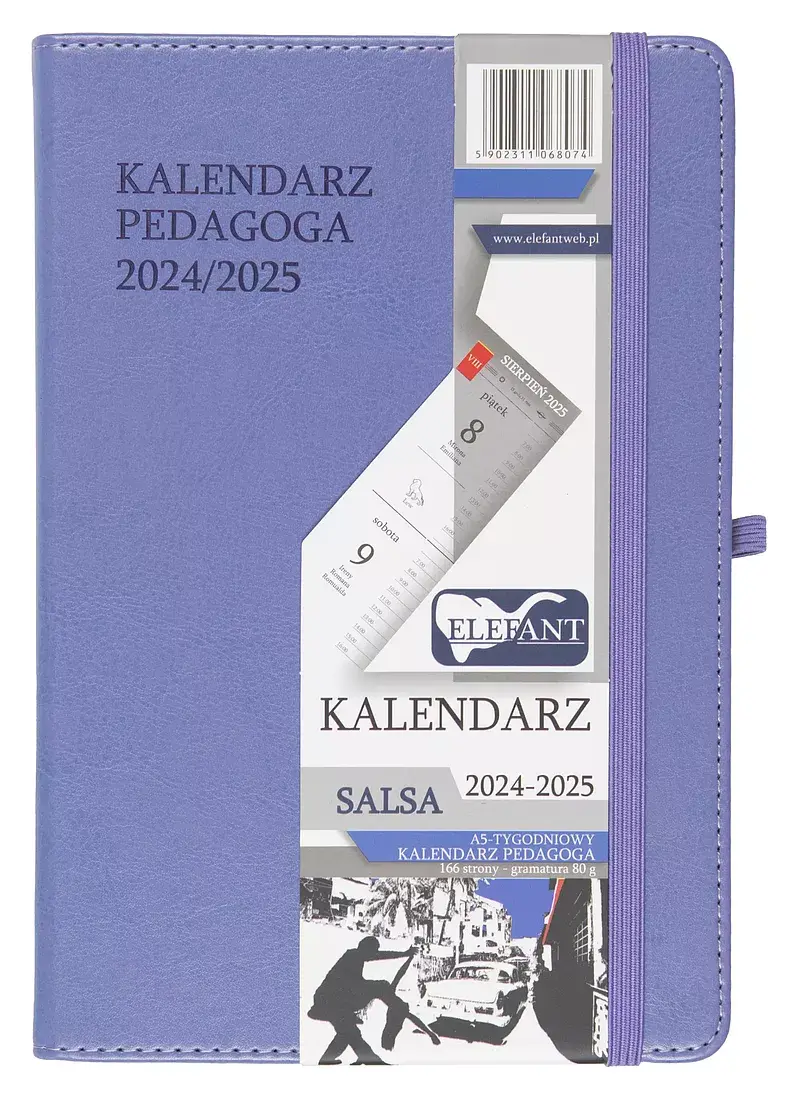 Kalendarz pedagoga 2024/2025 salsa a5 tygodniowy fioletowy