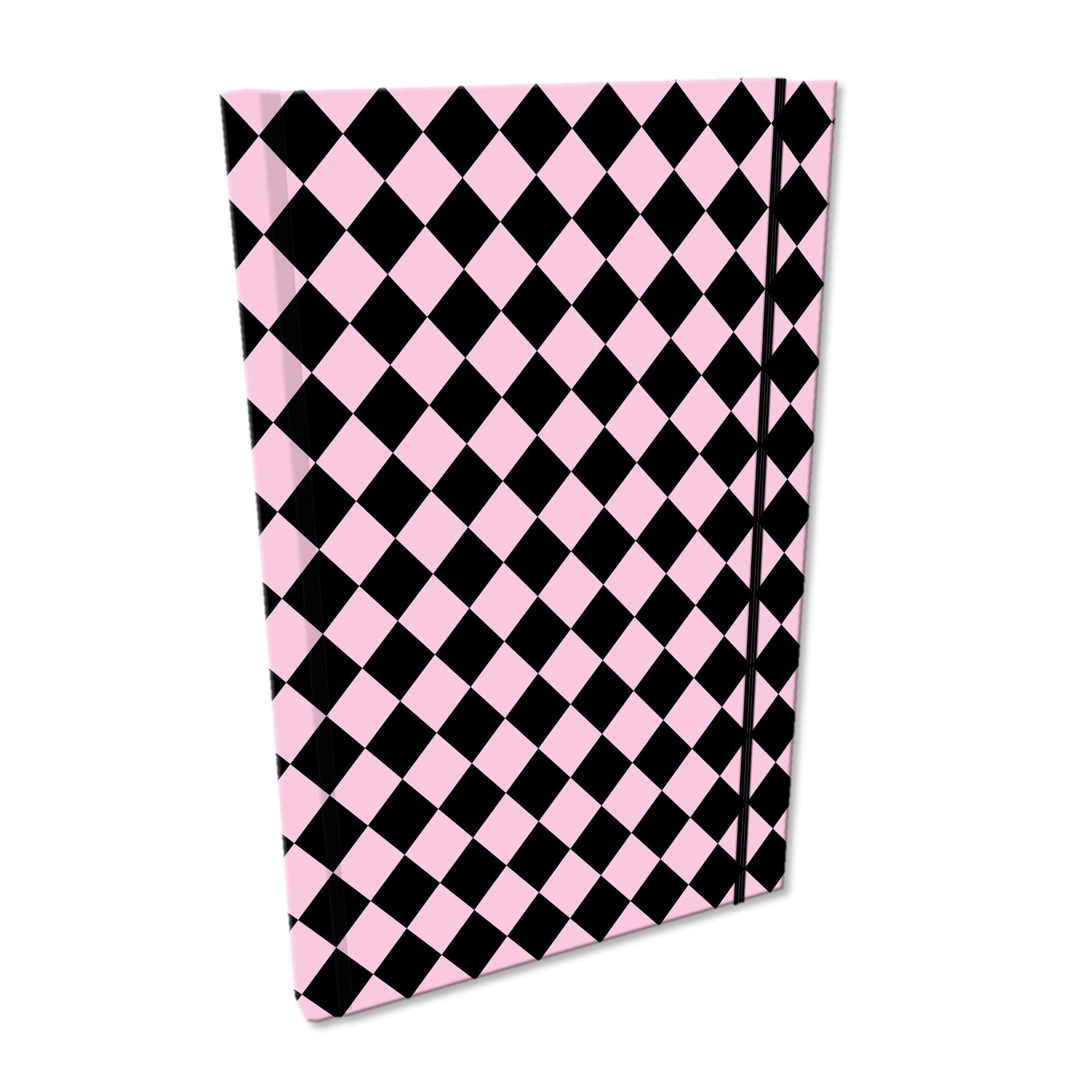 Notes A5 kratka z gumką Soft Touch Krata Pink