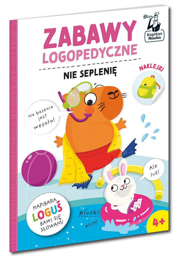 Zabawy logopedyczne. Kapibara Loguś. Nie seplenię. Kapitan Nauka