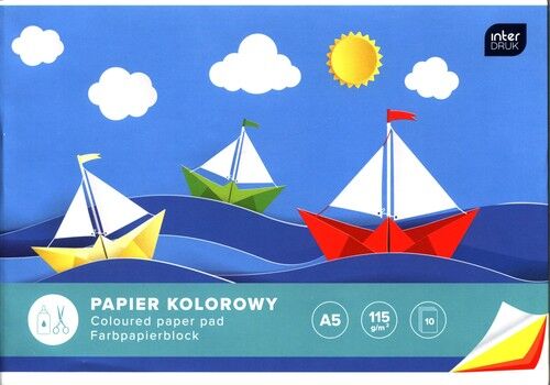 Papier kolorowy A5 10 sztuk mix