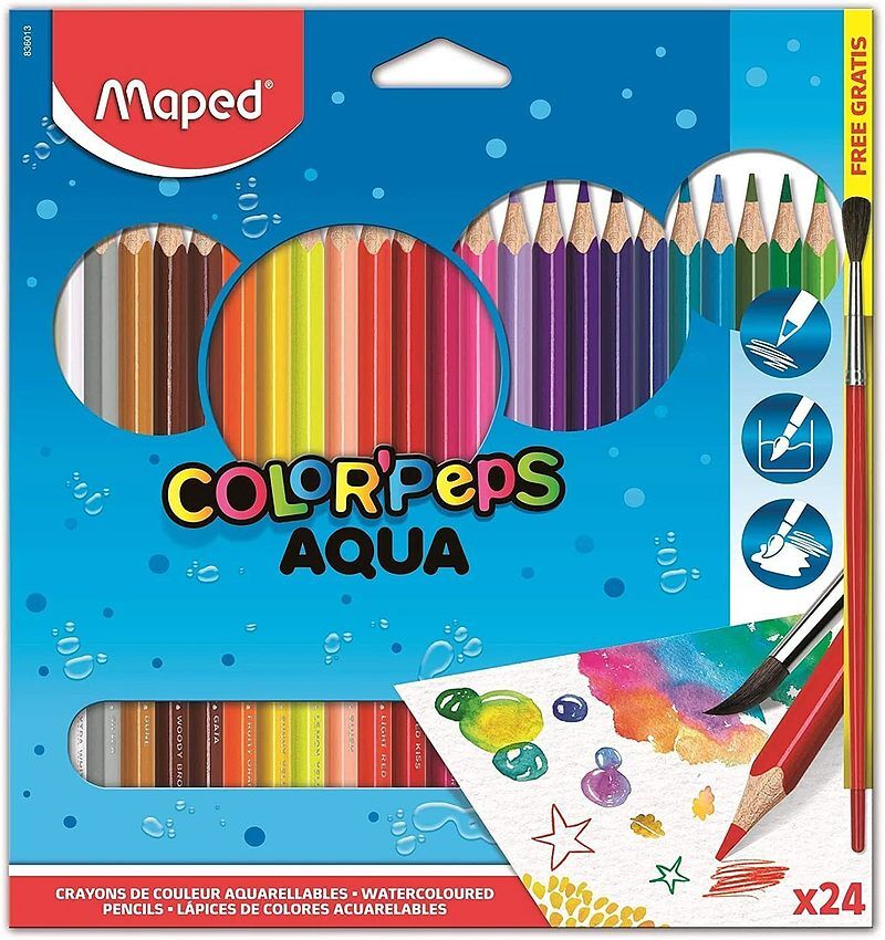 Kredki akwarelowe maped aqua trójkątne 24 kolory