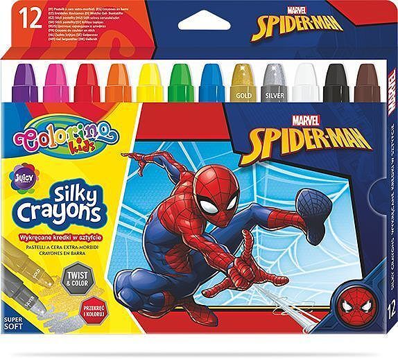 Kredki żelowe wykręcane colorino kids 12 kolorów spiderman