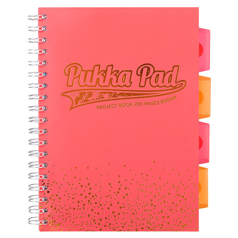 Kołozeszyt pukka pad b5 project book blush koralowy, kratka
