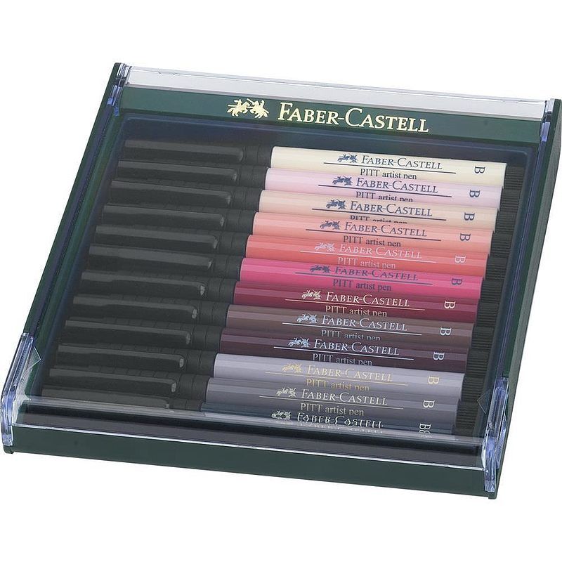 Pisaki faber-castell pitt artist pen brush 12 kolorów skin
