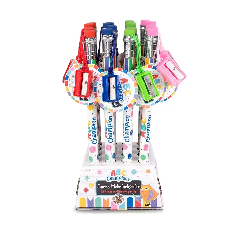 Ołówek jumbo z temperówką i gumką 26 cm 1 szt. Mix