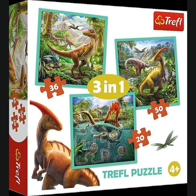 Puzzle Niezwykły świat dinozaurów 3w1