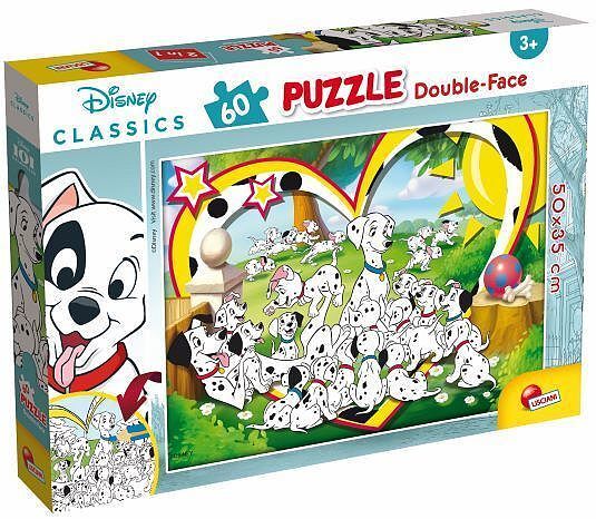 Puzzle 60 dwustronne 101 Dalmatyńczyków