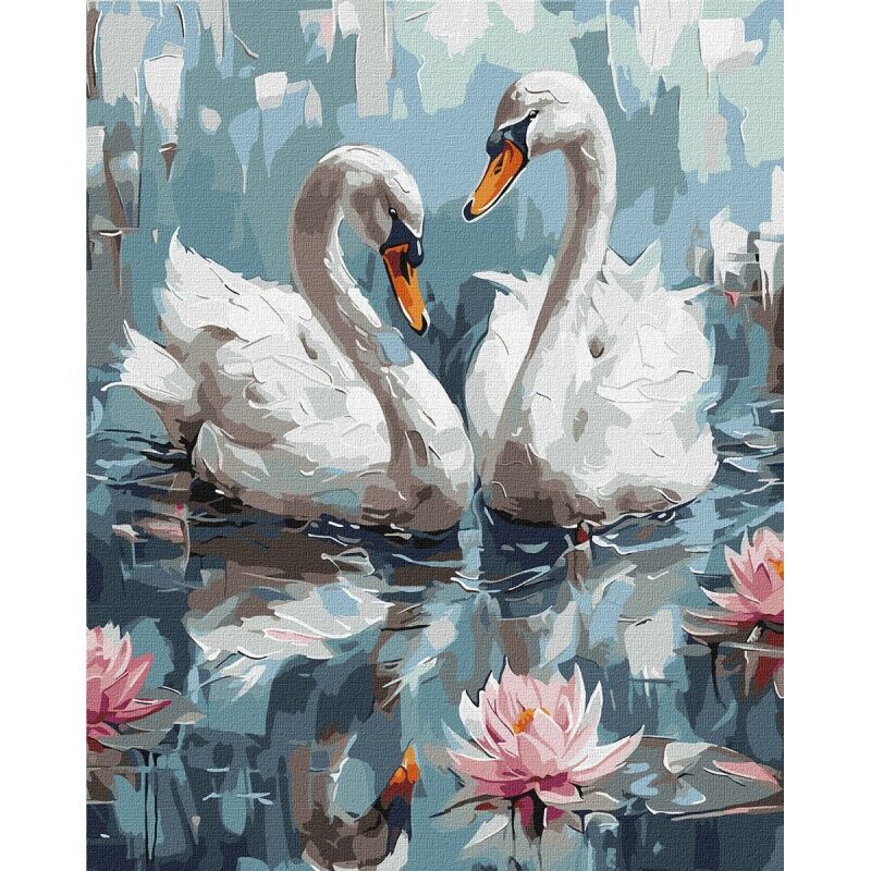 Malowanie po numerach IDEYKA 40x50 cm Zakochane Łabędzie